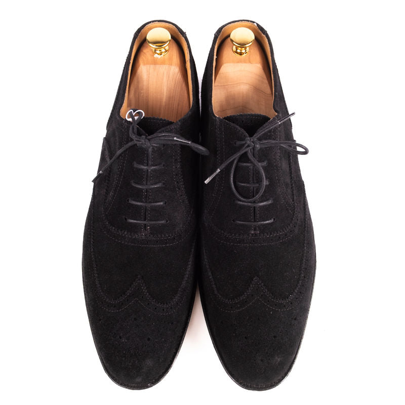 Black Suede Brogue Oxfords
