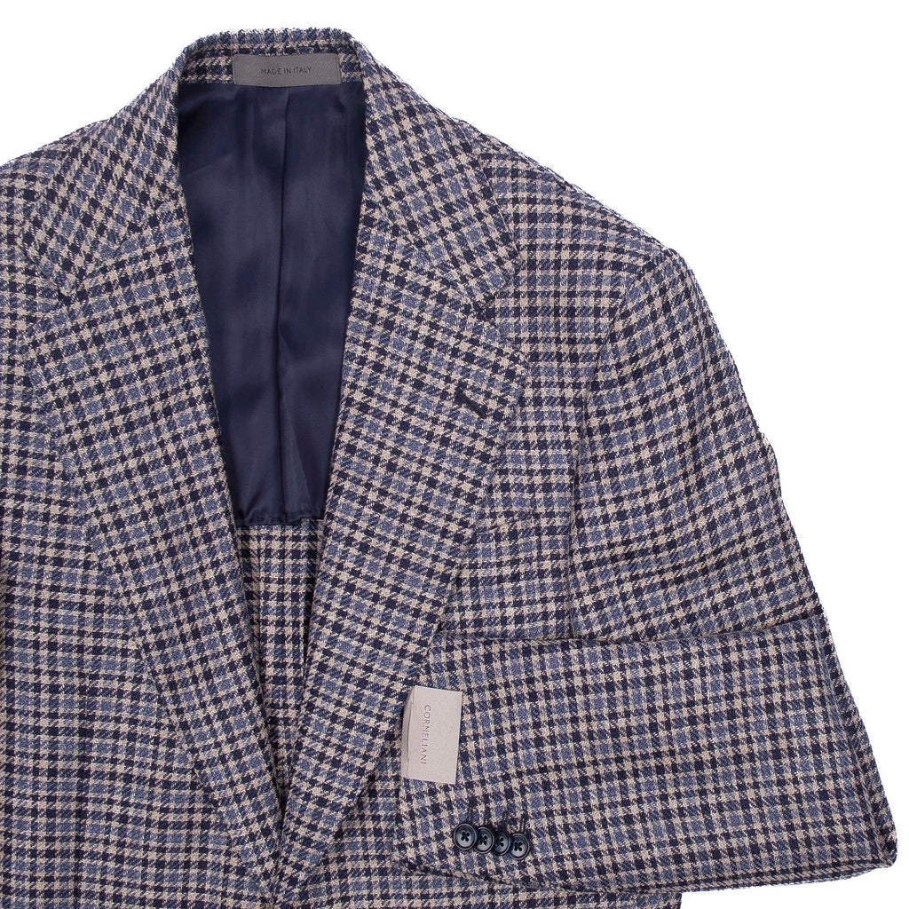 Beige with Blue Check Sport Coat