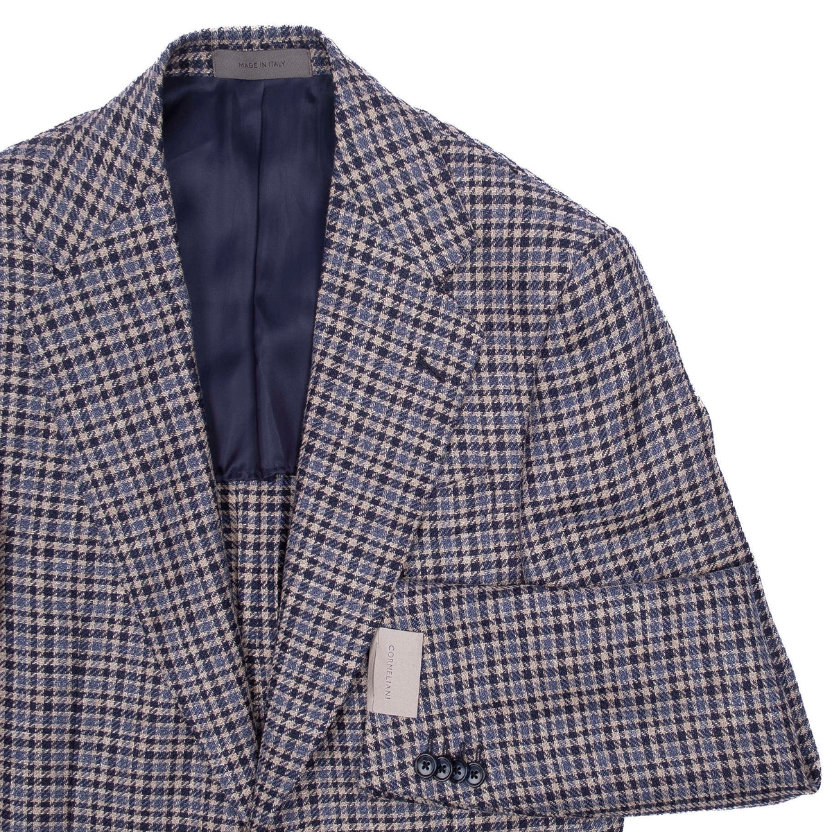 Beige with Blue Check Sport Coat