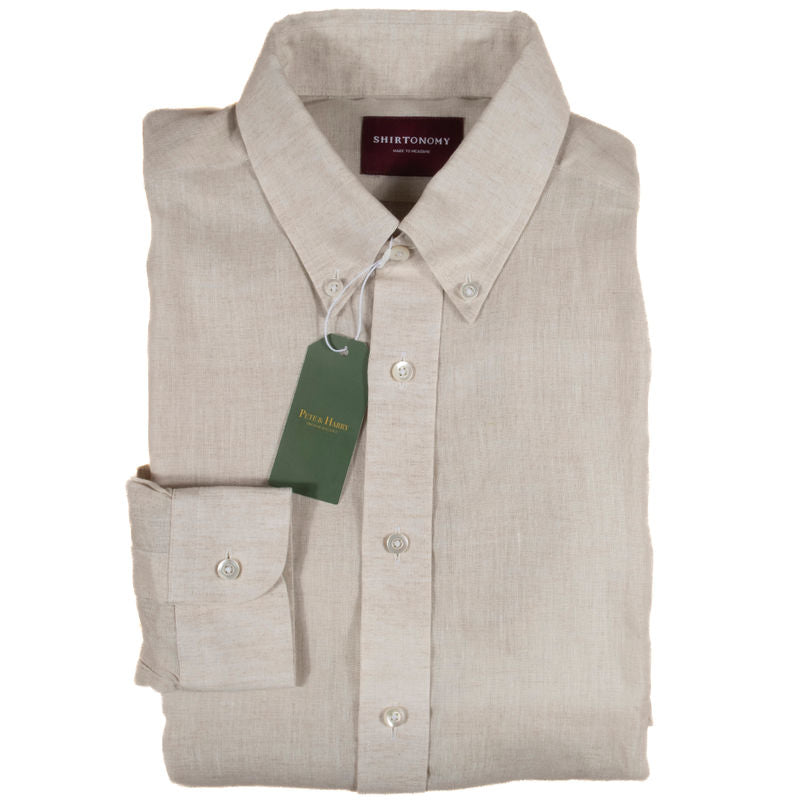 Shirtonomy Sand Linen Buttondown Shirt Sz 39