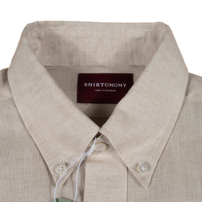Shirtonomy Sand Linen Buttondown Shirt Sz 39