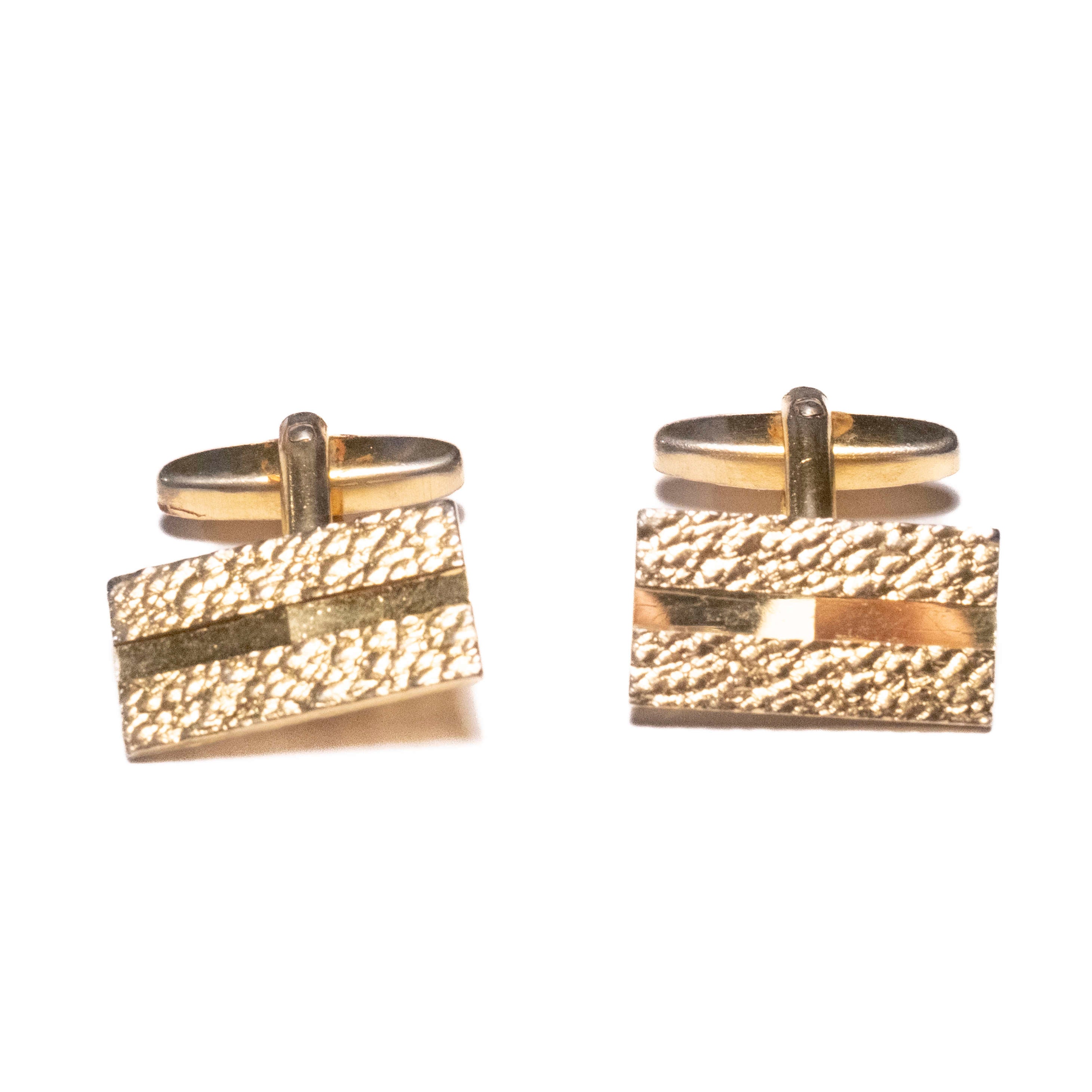 Gold Colored Textured Cufflinks
