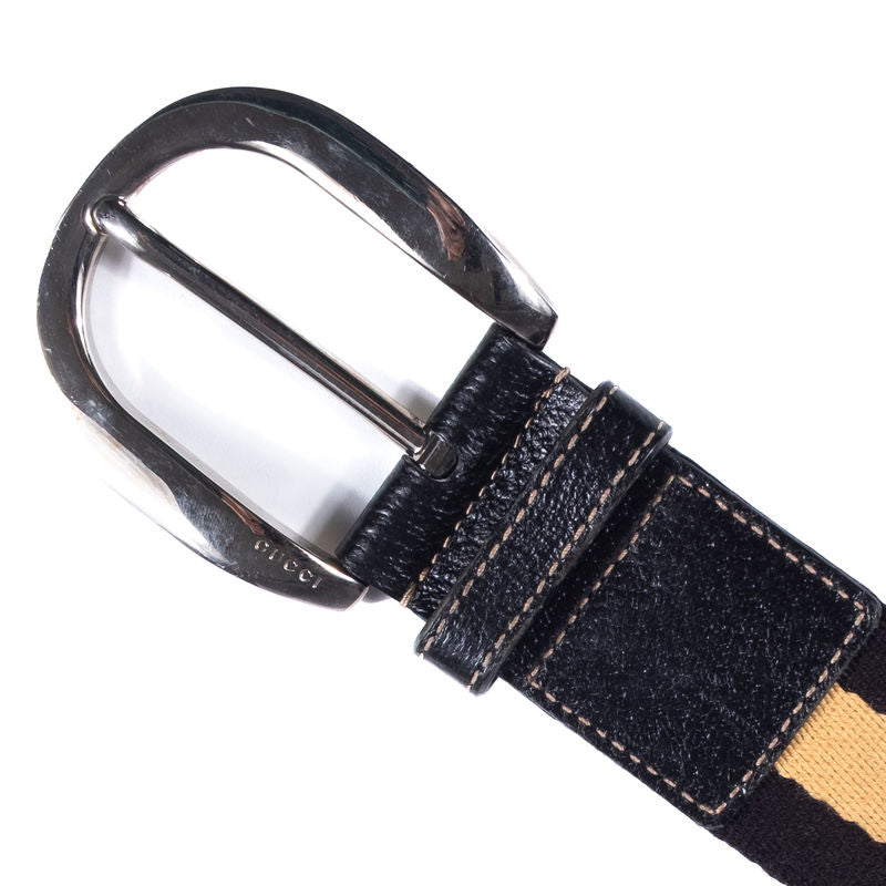 Gucci Navy and Beige Surcingle Belt