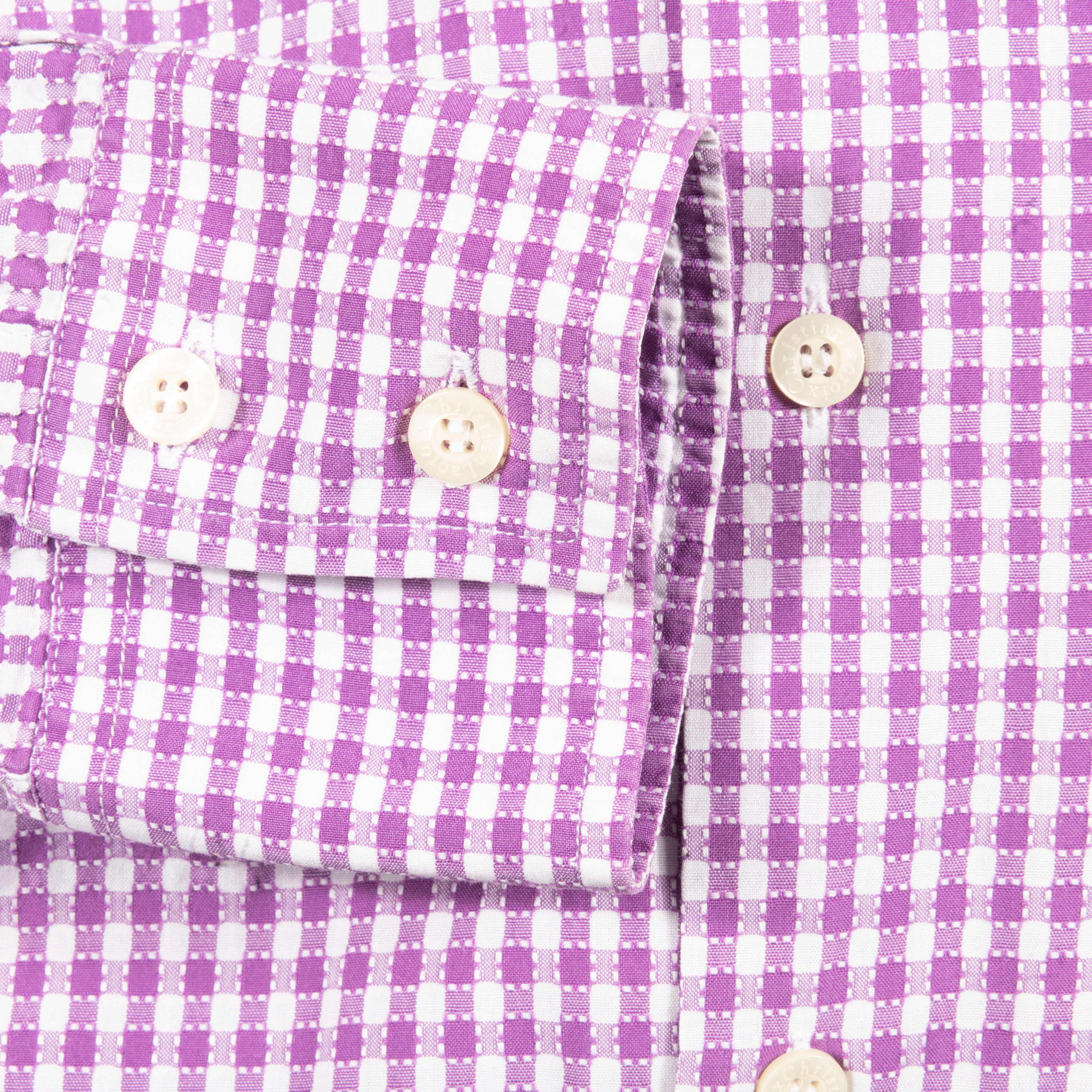 Christian Lacroix Purple with Checks Business Shirt