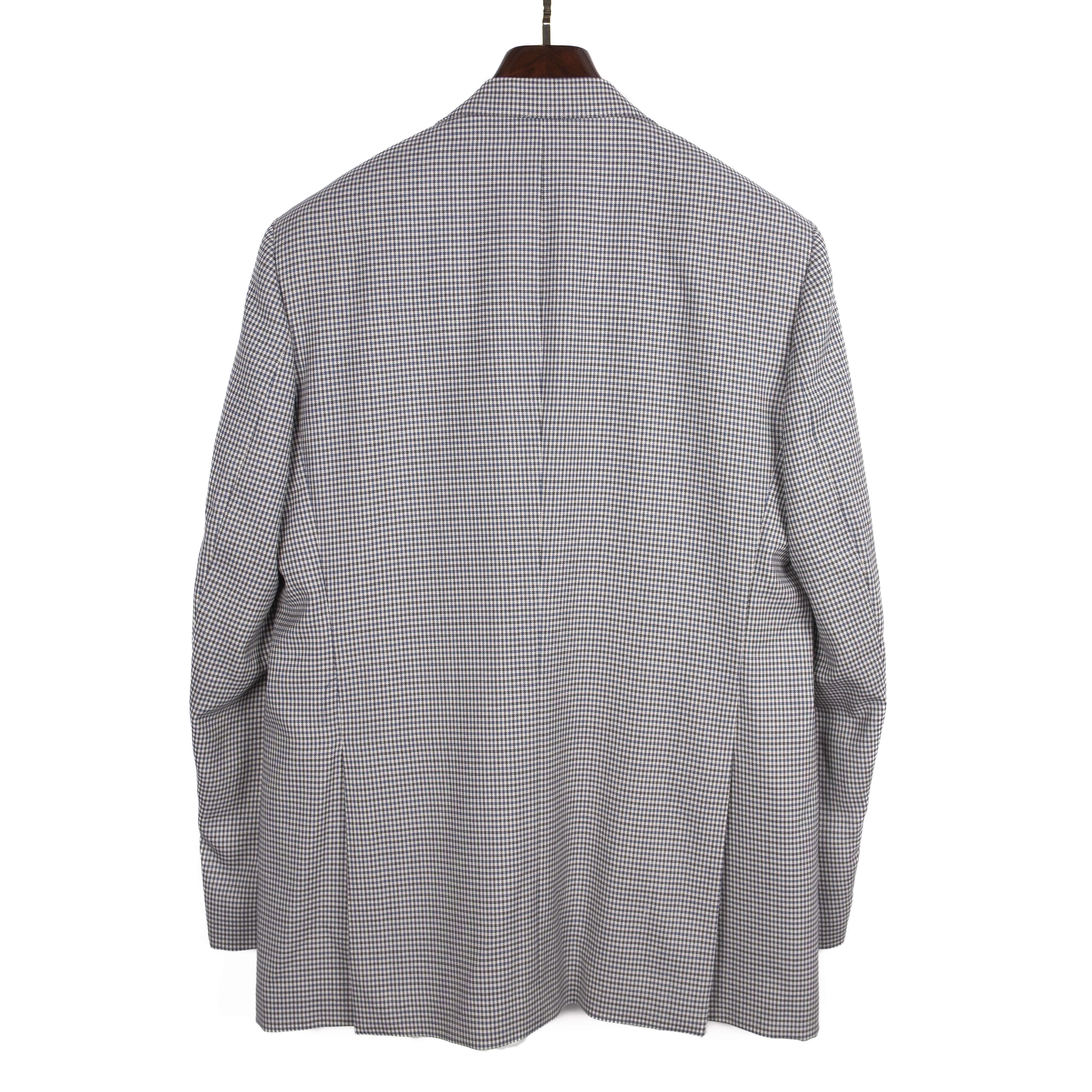Neapolitan Hand Tailored Grey, White and Blue Mini Checked Sport Coat