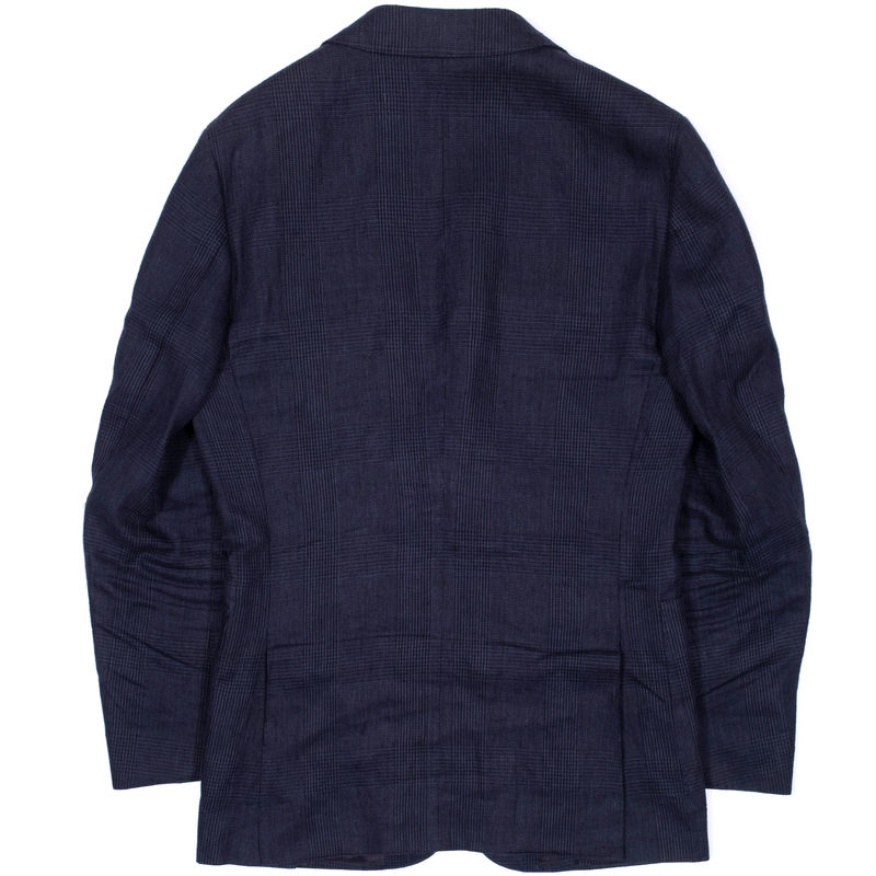 Suitsupply Navy Checks Linen, Patch Pocket Casual Suit