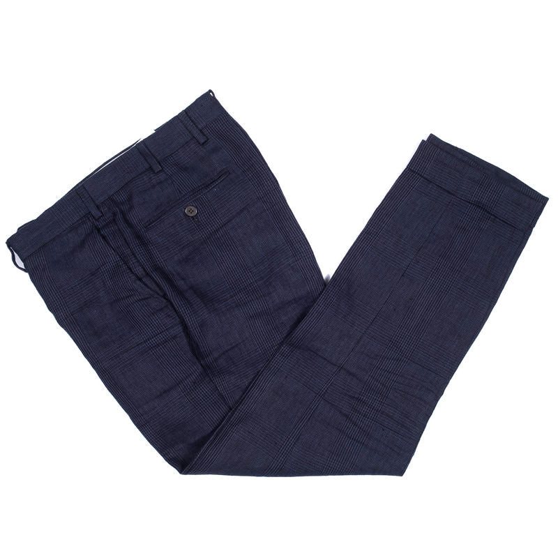 Suitsupply Navy Checks Linen, Patch Pocket Casual Suit