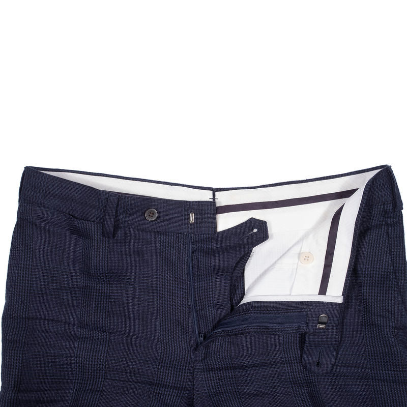 Suitsupply Navy Checks Linen, Patch Pocket Casual Suit