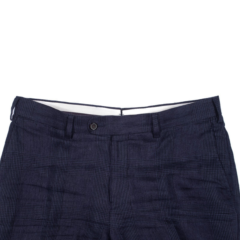 Suitsupply Navy Checks Linen, Patch Pocket Casual Suit