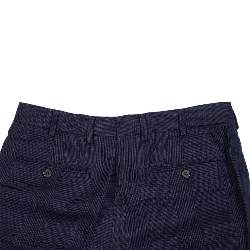 Suitsupply Navy Checks Linen, Patch Pocket Casual Suit