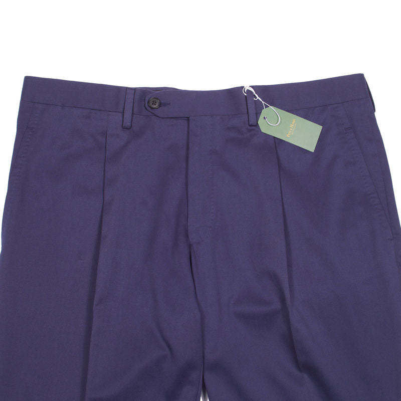 Neapolitan Hand Tailored Blue Cotton Trousers