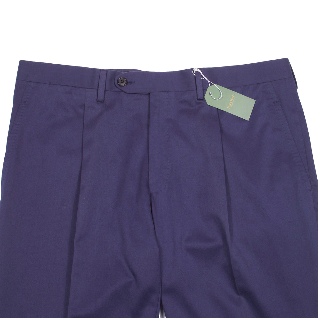 Neapolitan Hand Tailored Blue Cotton Trousers