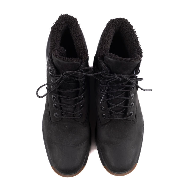 Timberland Black Shearling Lined Suede Boots