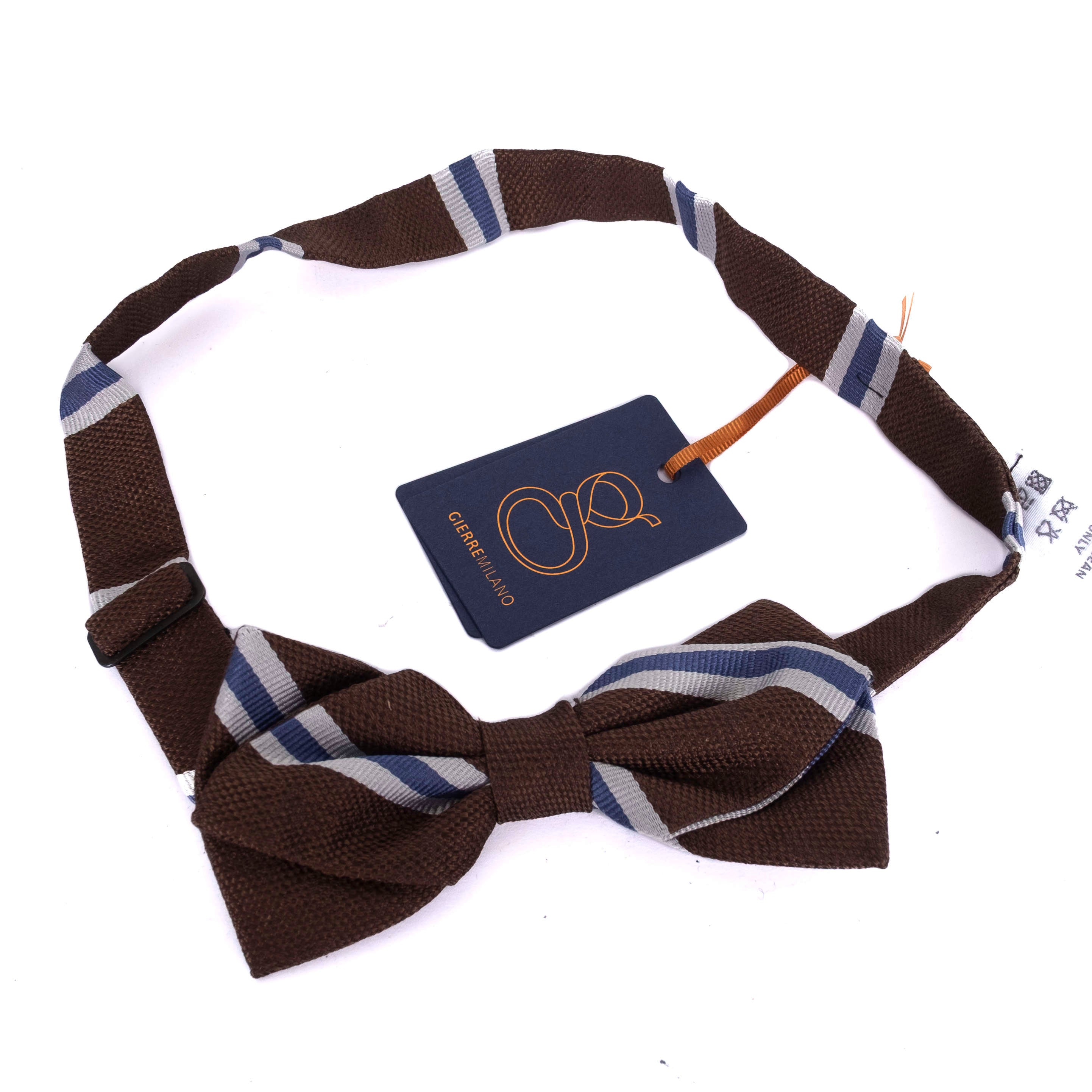 Brown Striped Bow Tie