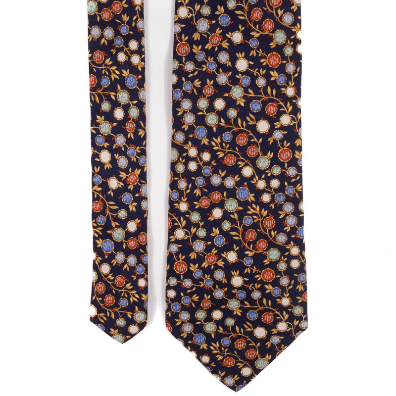 Pringle Black Floral Pattern Tie