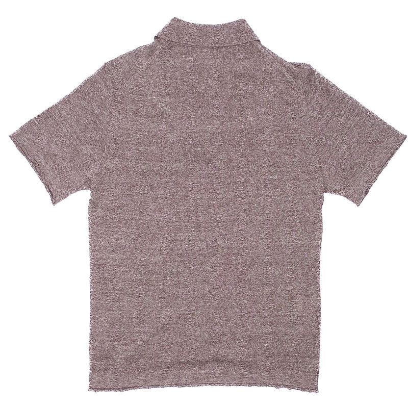 Brown Short Sleeve Linnen Polo Shirt