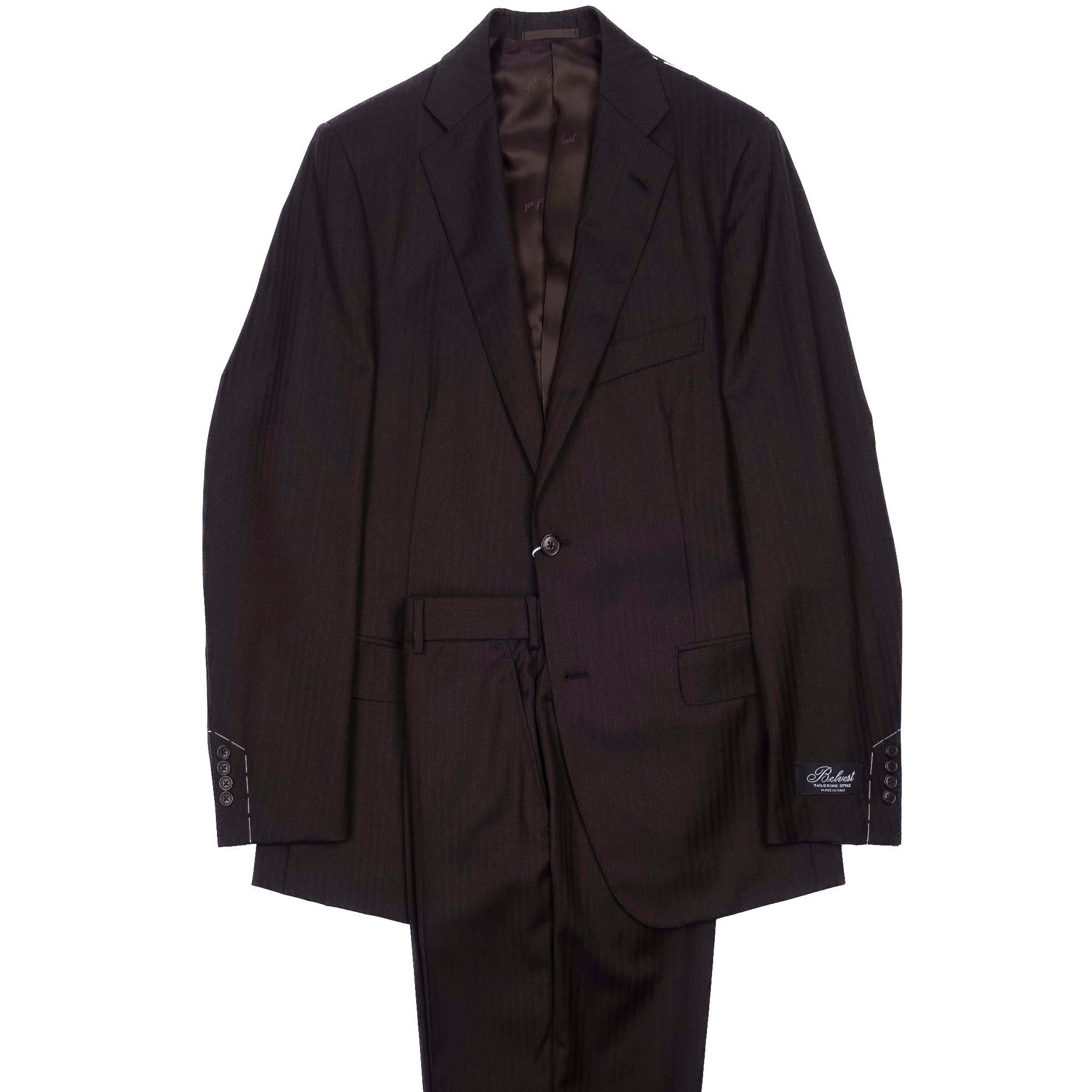 Brown Herringbone Business Suit