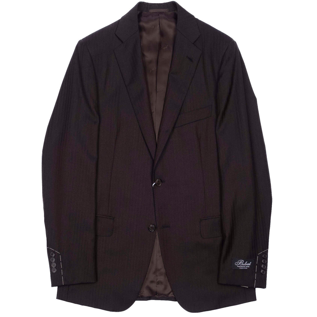 Brown Herringbone Business Suit