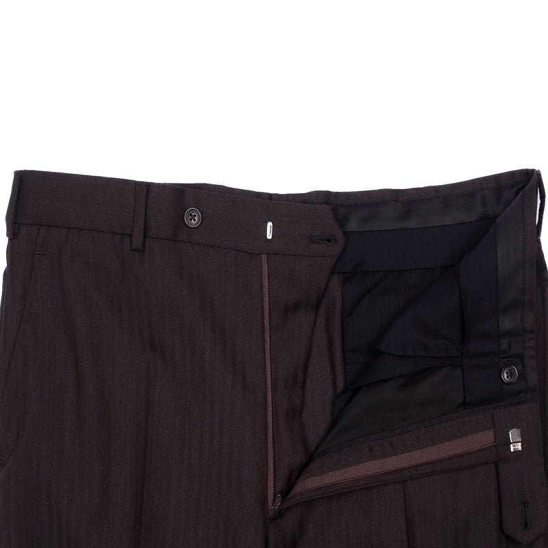 Brown Herringbone Business Suit