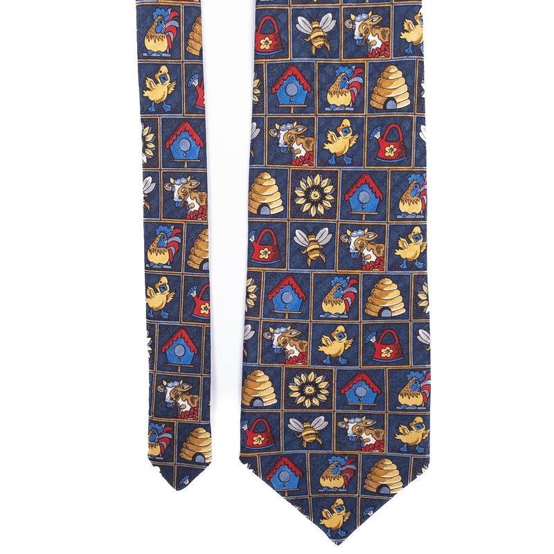 Navy Patterned Tie