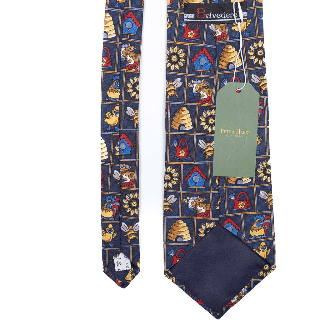 Navy Patterned Tie