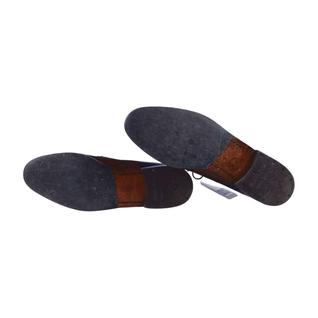 Bally Black and Brown Braided Leather Derbies