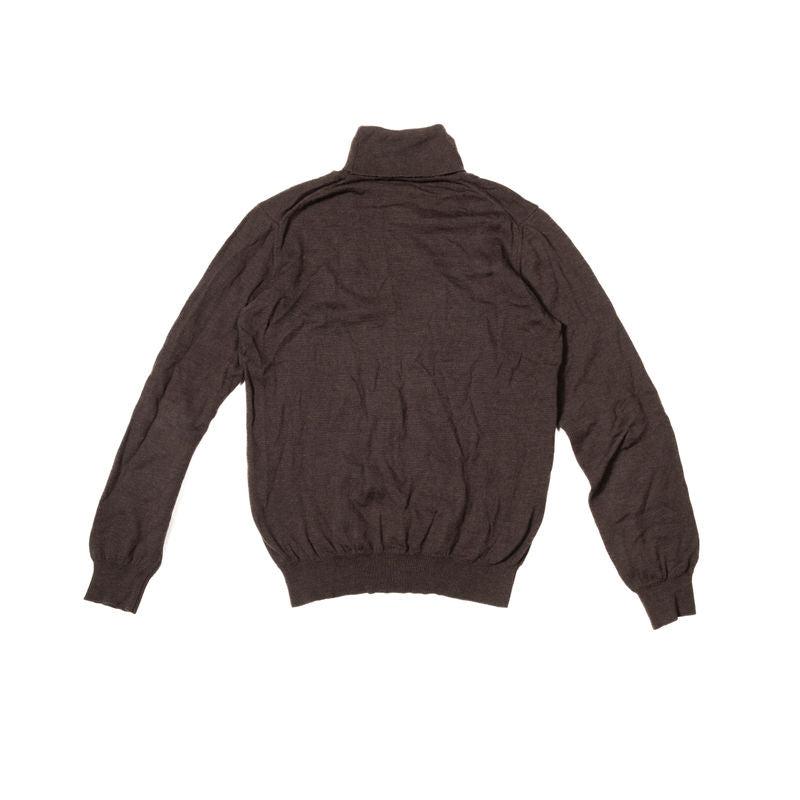 Oscar Jacobson Brown Polo Knit Sweater