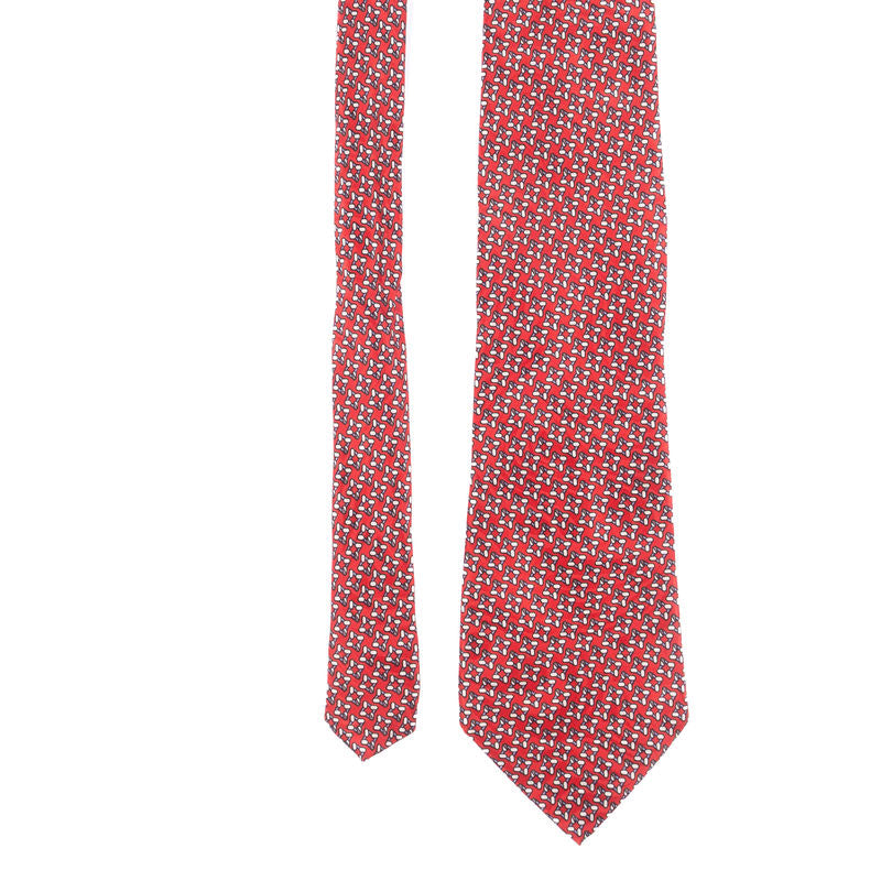 Laurence Wilkie Paris Red Small Patterned Tie