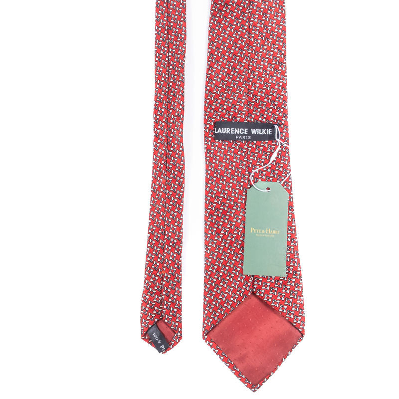 Laurence Wilkie Paris Red Small Patterned Tie