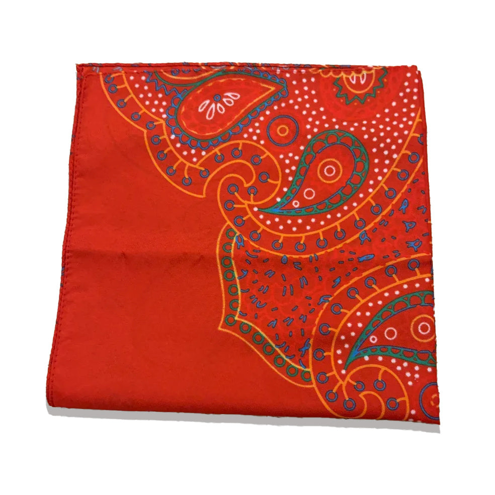 Red Paisley Pocket Square
