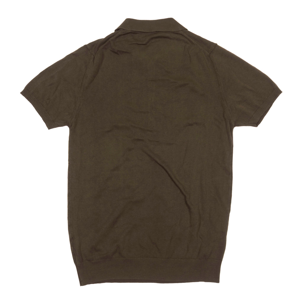 Blugiallo Green Knit Cotton Polo Shirt