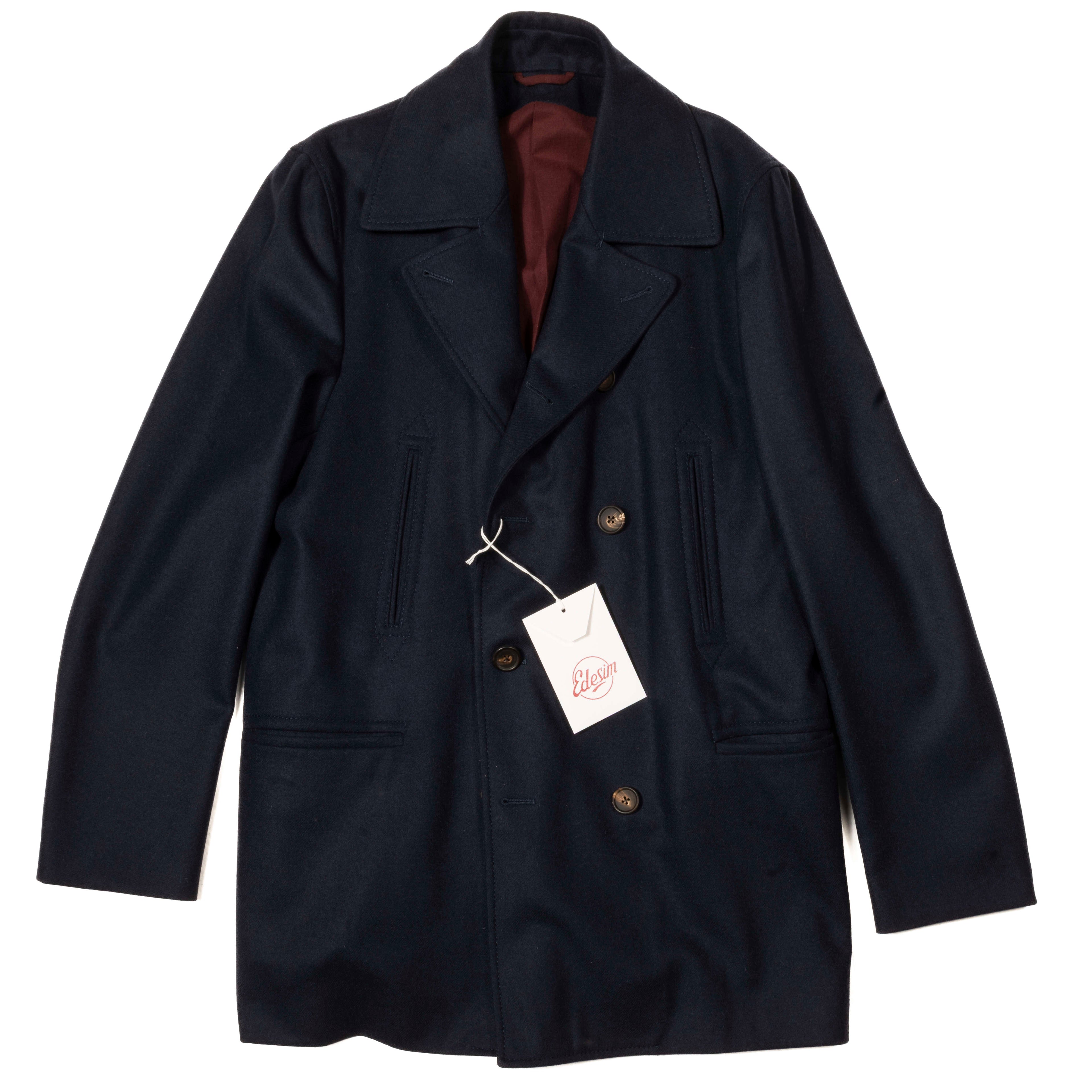 Neapolitan Hand Tailored Navy Wool Pea Coat