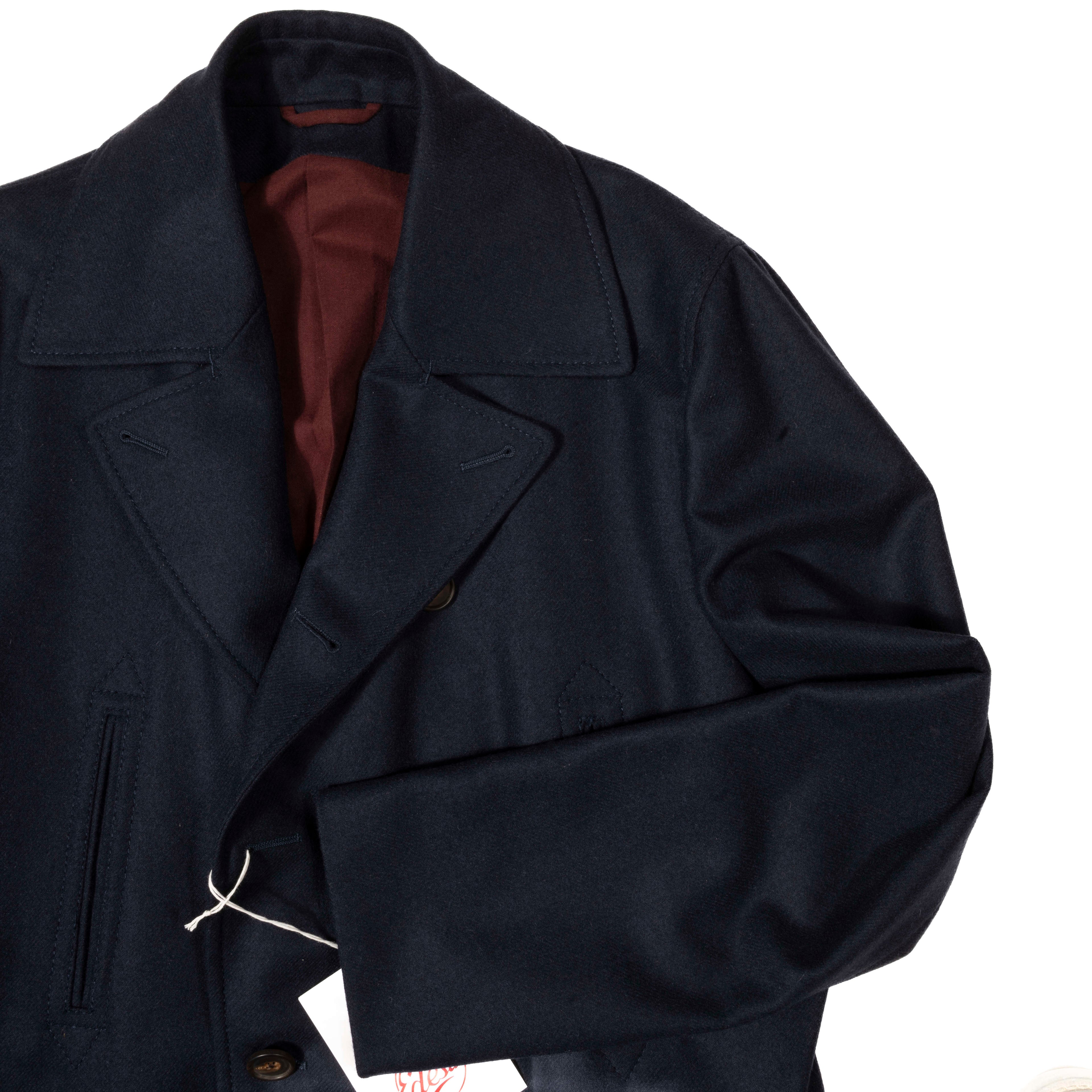 Neapolitan Hand Tailored Navy Wool Pea Coat
