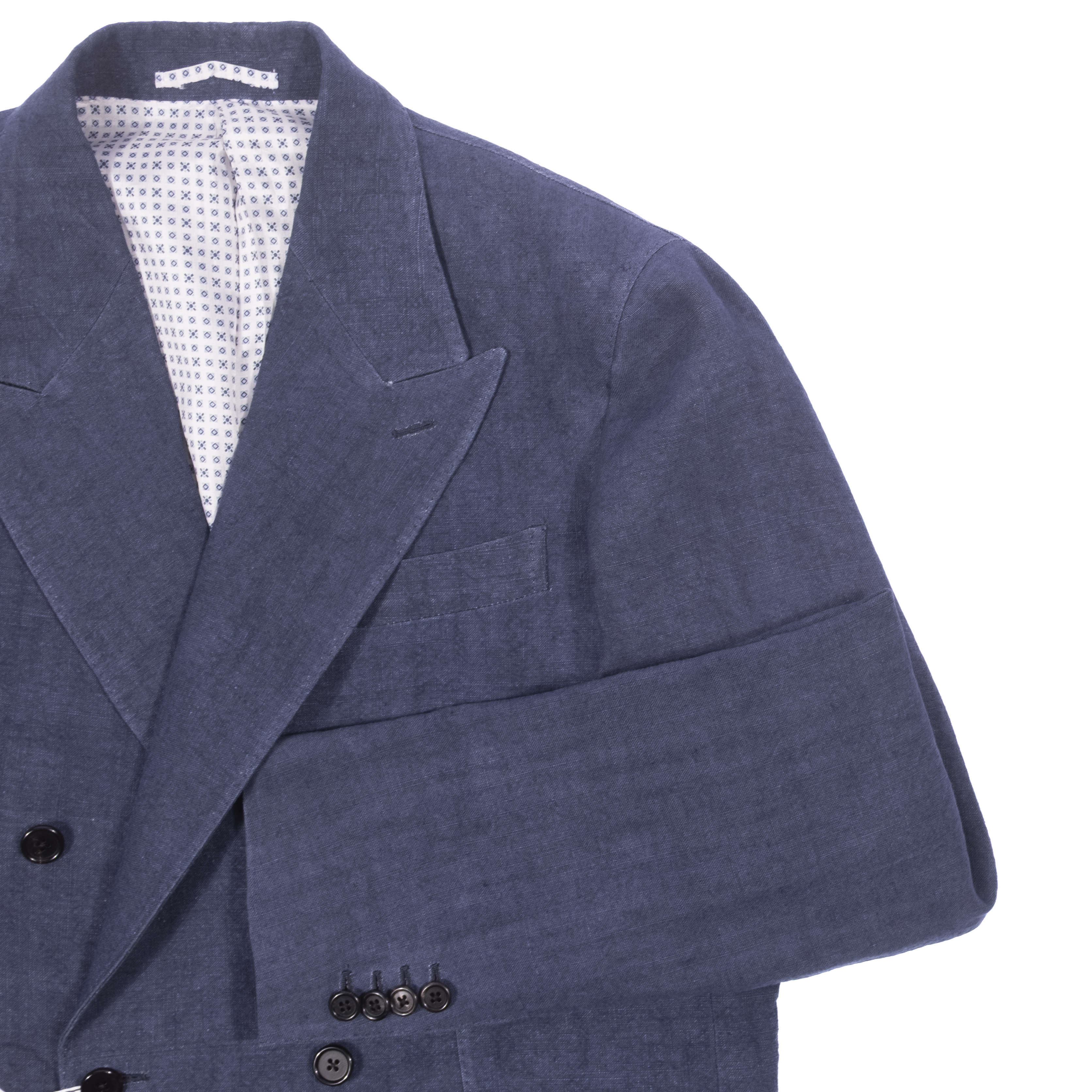 Neapolitan Hand Tailored Blue Hemp Sunrise Capsule Collection Double Breasted Sport Coat Sz 52