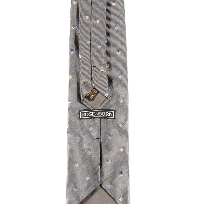 Rose & Born Grey Small Patterned Tie