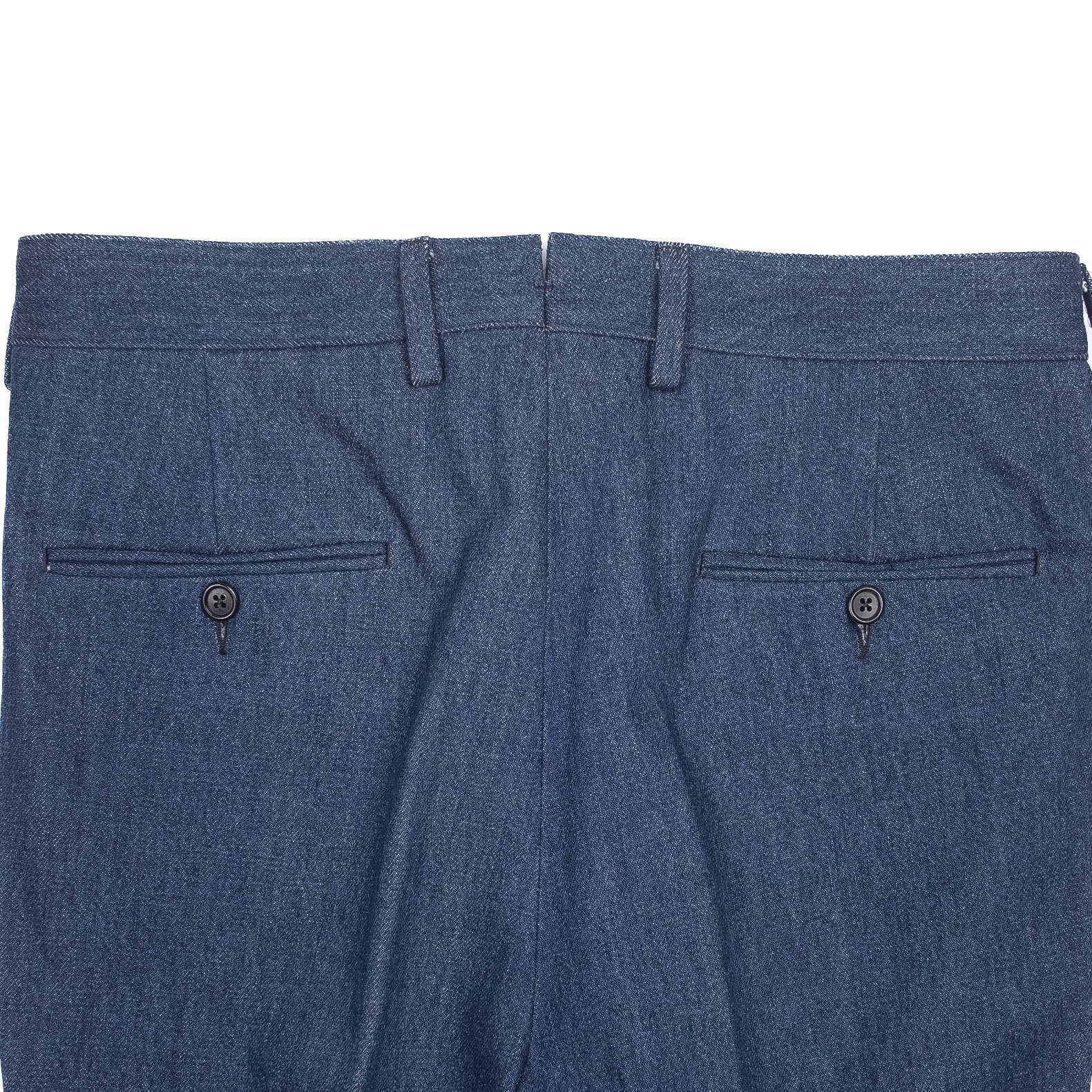 Neapolitan Hand Tailored Blue Denim Trousers Sz 50
