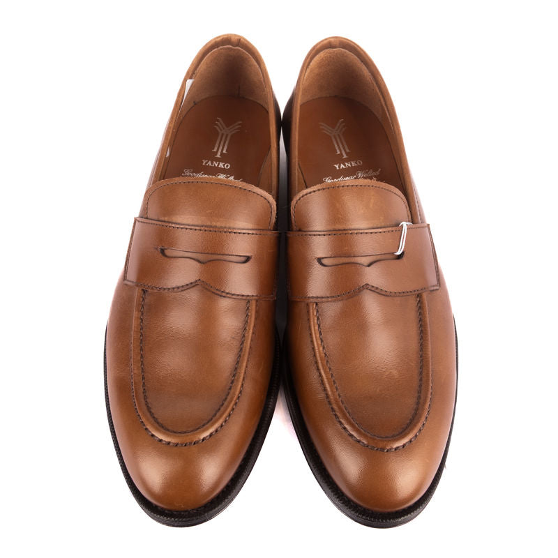 Box Calf Brown Penny Loafers