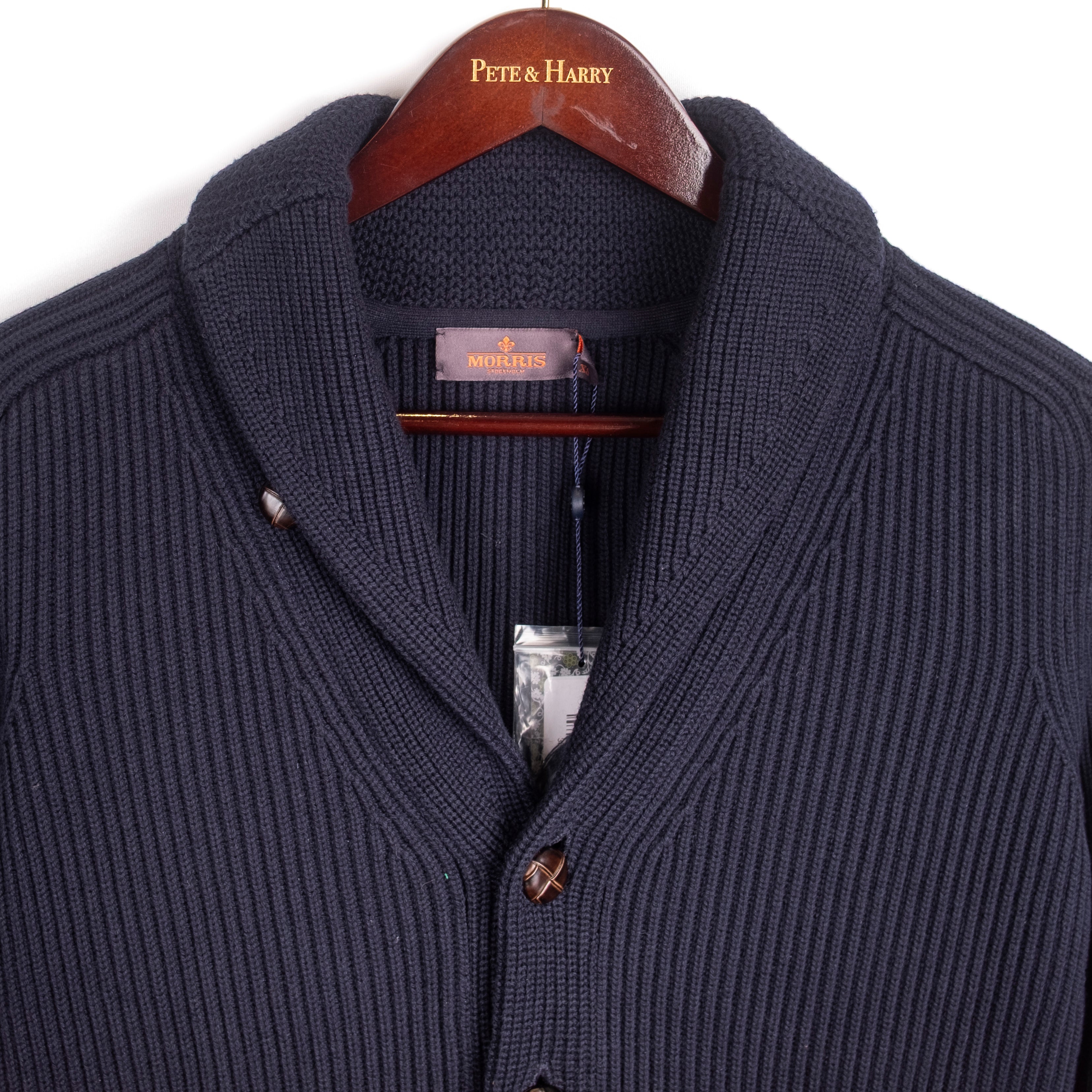 Navy Shawl Collar Cardigan