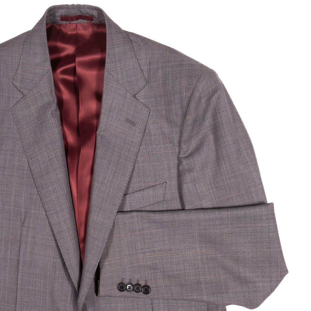 Neapolitan Hand Tailored Grey Prince of Wales Check Holland & Sherry Suit Sz 52