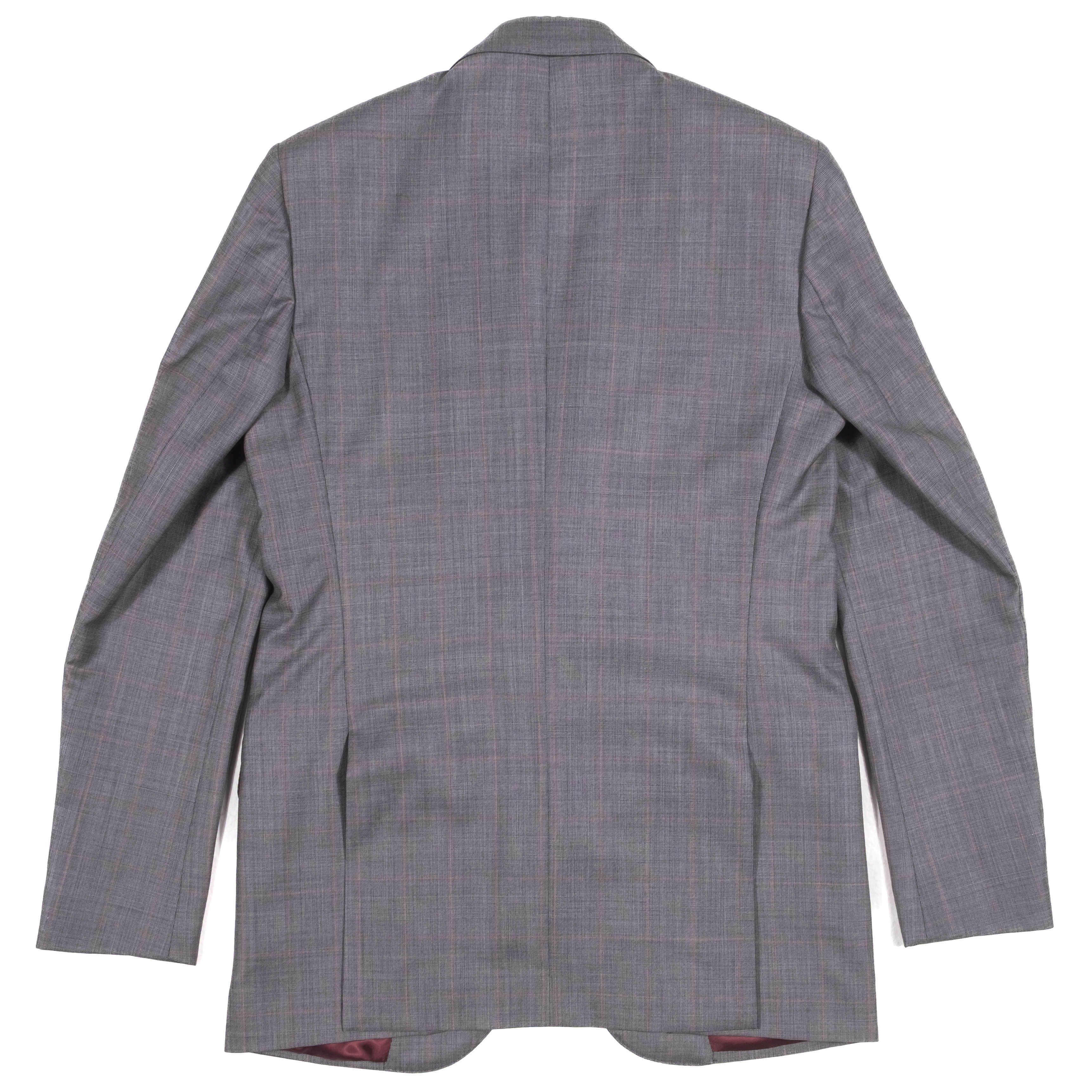 Neapolitan Hand Tailored Grey Prince of Wales Check Holland & Sherry Suit Sz 52