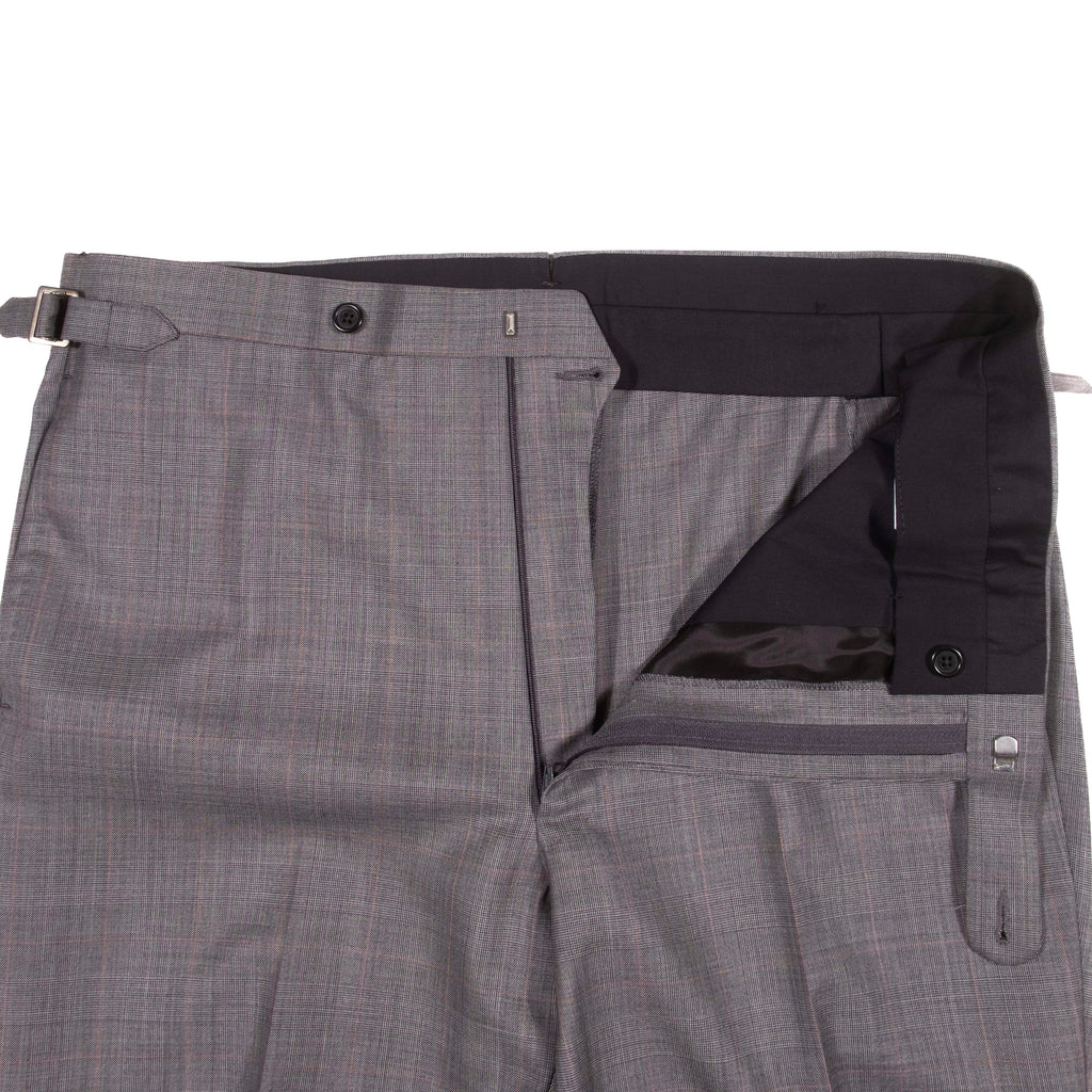 Neapolitan Hand Tailored Grey Prince of Wales Check Holland & Sherry Suit Sz 50