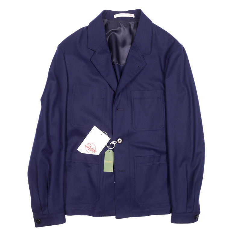 Neapolitan Tailored Navy Fox Flannel Chore Jacket