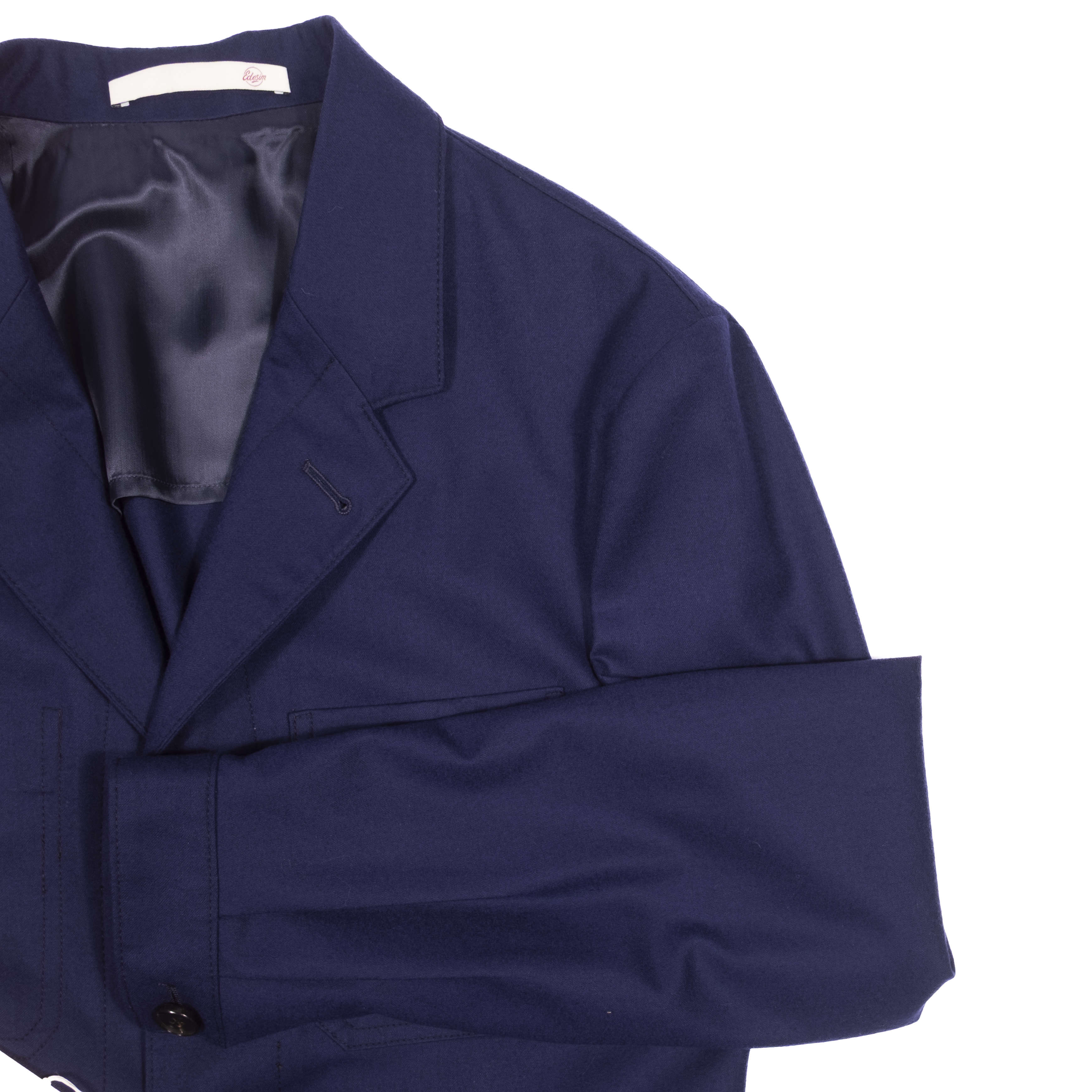 Neapolitan Hand Tailored Navy Fox Flannel Chore Jacket