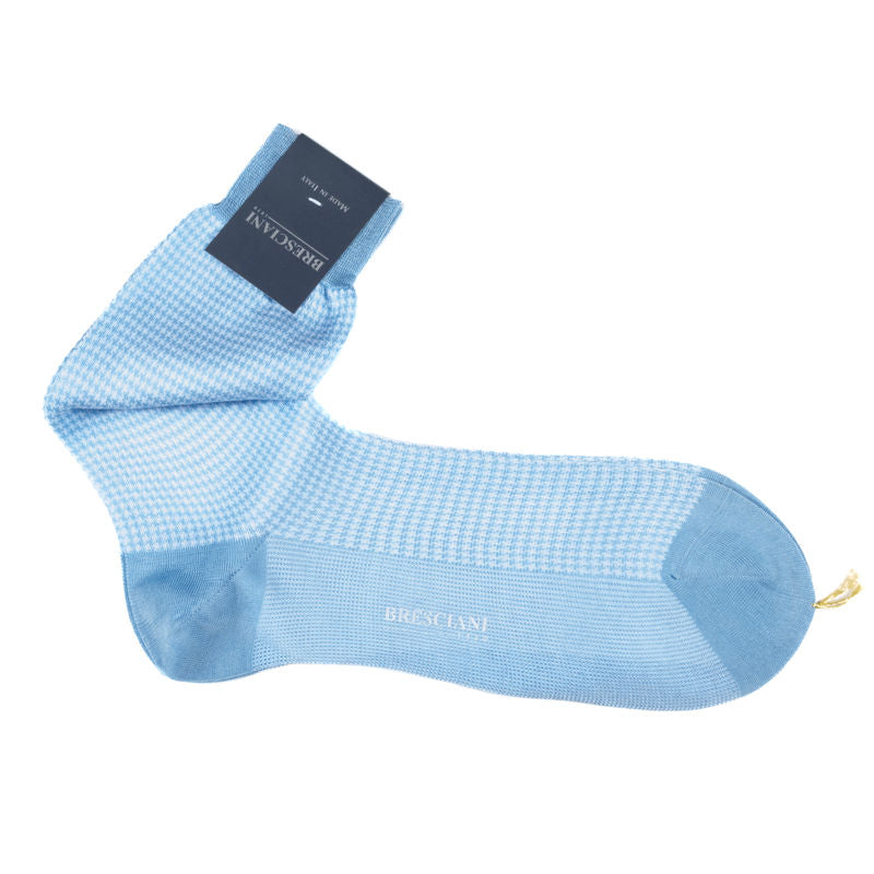 Blue houndstooth Mid Calf Sock