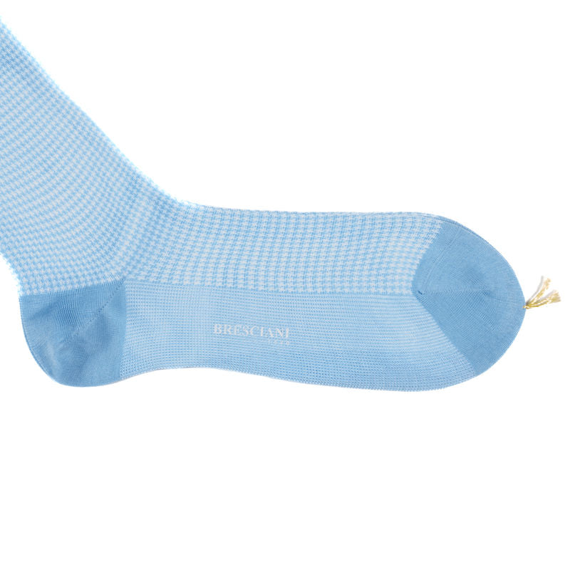 Blue houndstooth Mid Calf Sock