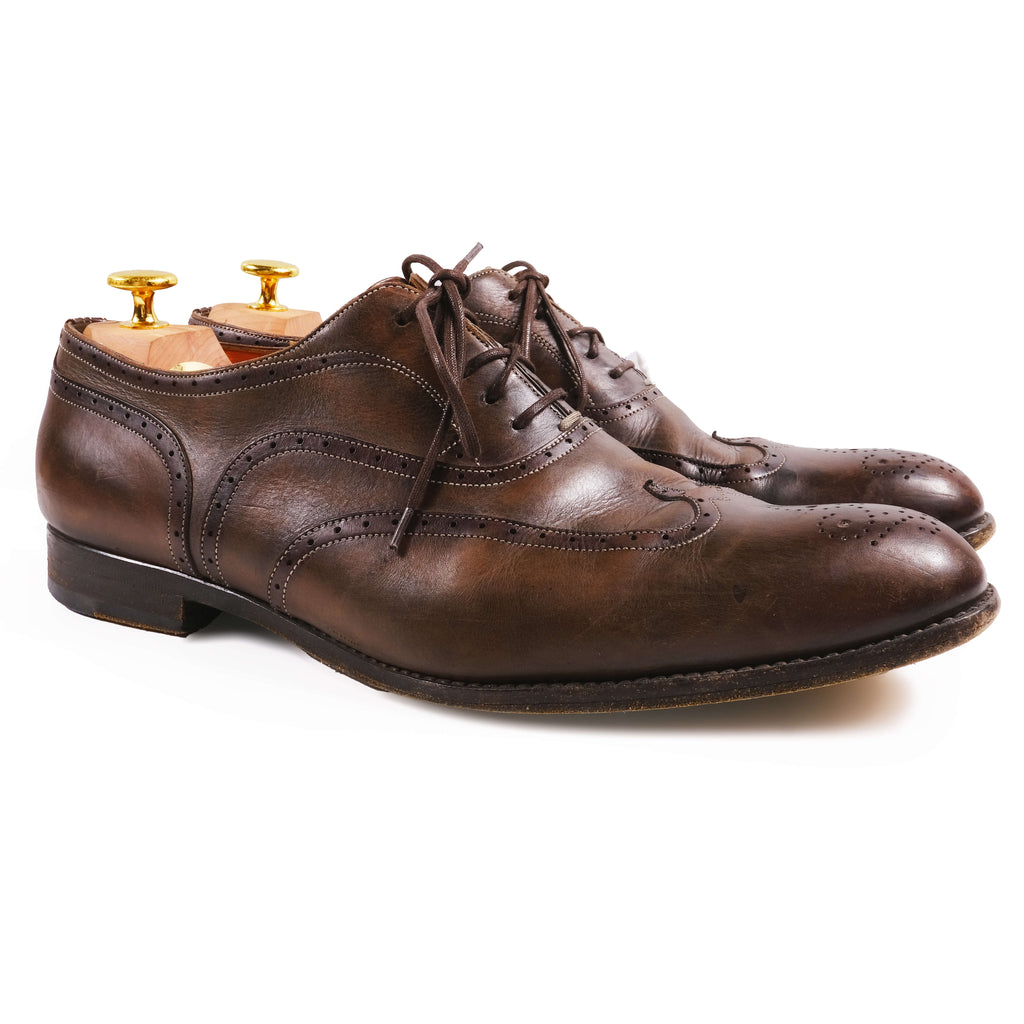 Santoni Brown Leather Oxford Brogues