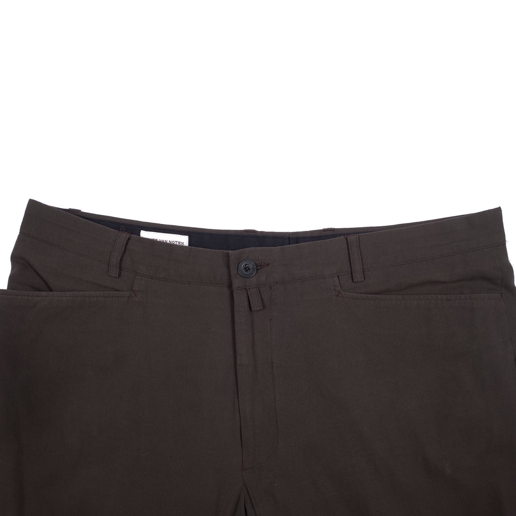Dries Van Noten Brown Cotton Trousers Sz 54