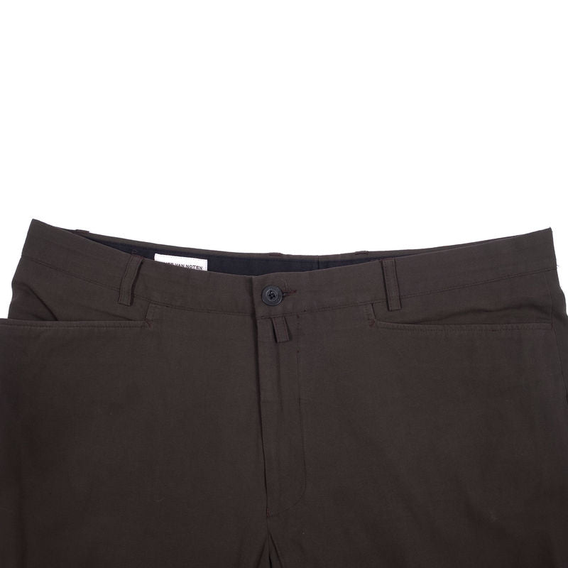 Dries Van Noten Brown Cotton Trousers Sz 54
