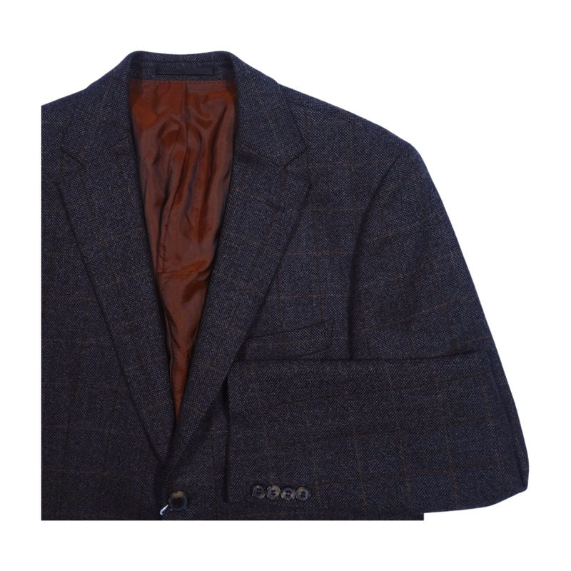 Hugo Boss Grey Windowpane Tweed Sport Coat