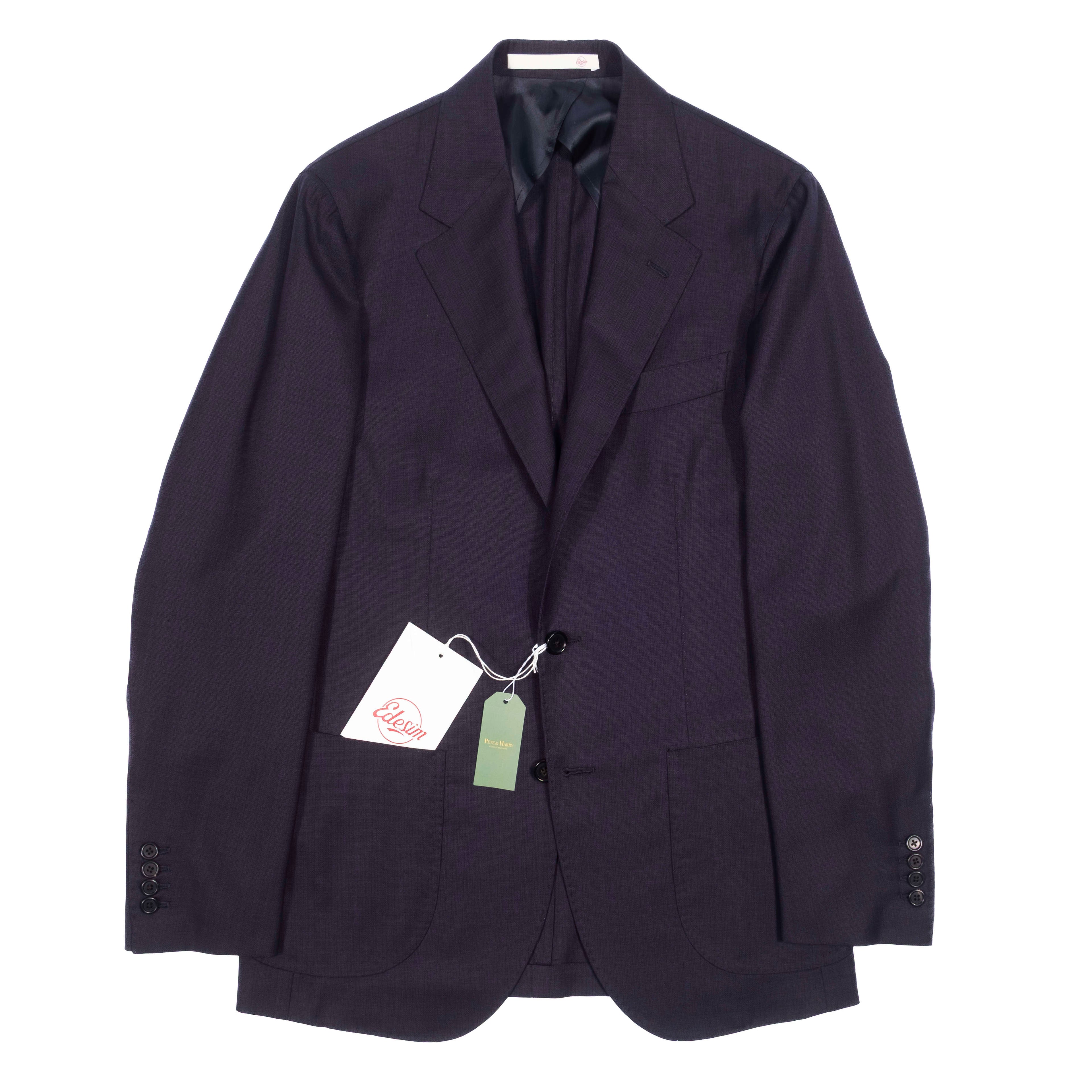 Neapolitan Hand Tailored Navy Wool Sport Coat Sz 48